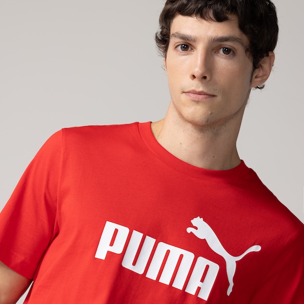 Camiseta Masculina Puma Manga Curta Essentials N01 Logo Tee