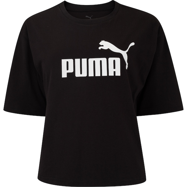 Blusa Cropped Feminina Puma Manga Curta Ess N1 Logo Relaxed