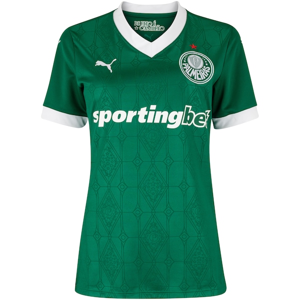 Camisa do Palmeiras I 25 Puma Feminina Torcedora