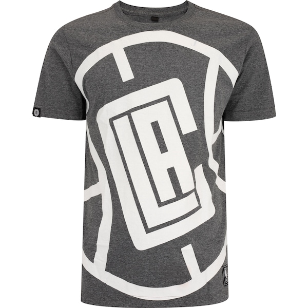 Camiseta do Los Angeles Clippers NBA Masculina Manga Curta Maxi Logo N897A | Cor: CINZA MESCLA | Tamanho: P