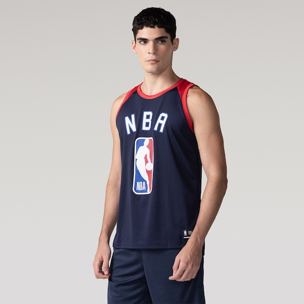 Camiseta Regata NBA Masculina Bankshot Logo N1110 | Cor: AZUL ESCURO | Tamanho: M