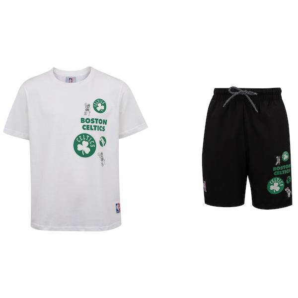 Conjunto do Boston Celtics NBA Juvenil N1123 e N1128 Camiseta + Bermuda