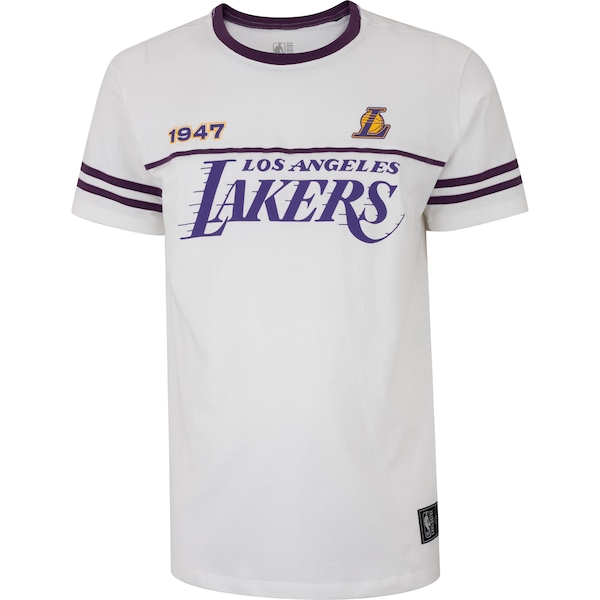 Camiseta do Los Angeles Lakers NBA Masculina Vintage Manga Curta | Cor: OFF WHITE | Tamanho: M