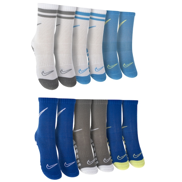 Kit 6 pares de Meias Nike Trophy Cano Médio Infantil