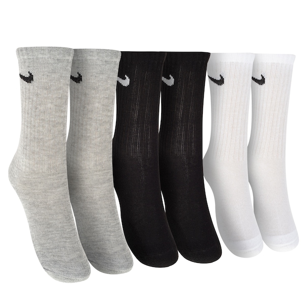 Kit 3 pares de Meias Nike Crew SP25 Cano Médio Infantil