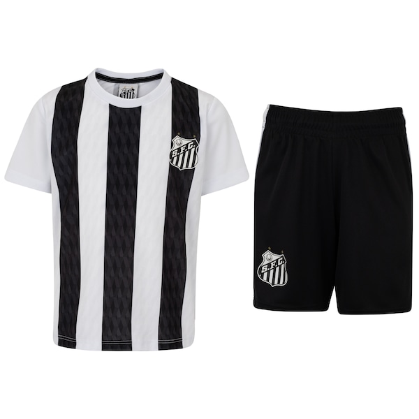 Kit de Uniforme do Santos Infantil Braziline Mini Craque Camiseta + Calção