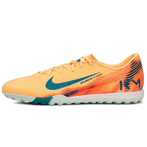 Vista 2 Chuteira Society Adulto Nike Zoom Mercurial Vapor 16 Academy Mbappé LARANJA/AZUL Nike LARANJA/AZUL