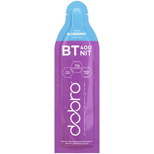 Suplemento Pré-Treino BT Nitrato Gel Dobro 30g Blueberry | Cor: AZUL/ROXO | Tamanho: único