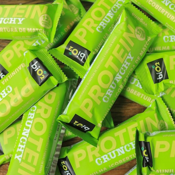 Vista 3 Barra de Proteína Bio2 Vegan Crunchy Cobertura de Matchá 50g BAUNILHA Bio2 BAUNILHA