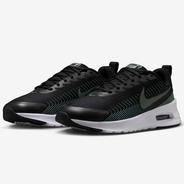 Vista 3 Tênis Masculino Nike Air Max Nuaxis PRETO/VERDE ESCURO Nike PRETO/VERDE ESCURO