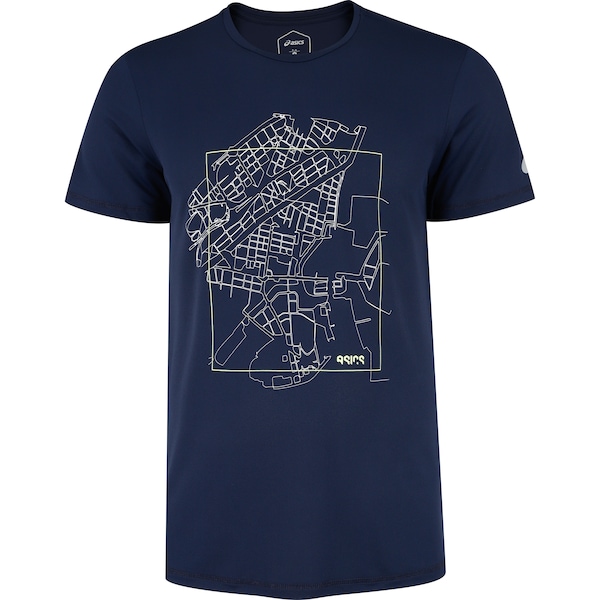 Camiseta ASICS Estampada Masculina | Cor: AZUL ESCURO | Tamanho: G