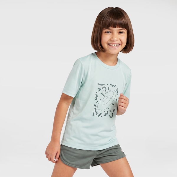 Conjunto Infantil ASICS Camiseta + Short | Cor: VERDE CLA/VERDE | Tamanho: 8