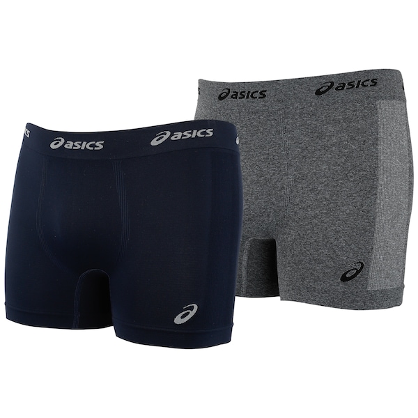 Vista 2 Kit de 2 Cuecas ASICS Boxer Sem Costura Adulto AZUL ESC/CINZA ASICS AZUL ESC/CINZA