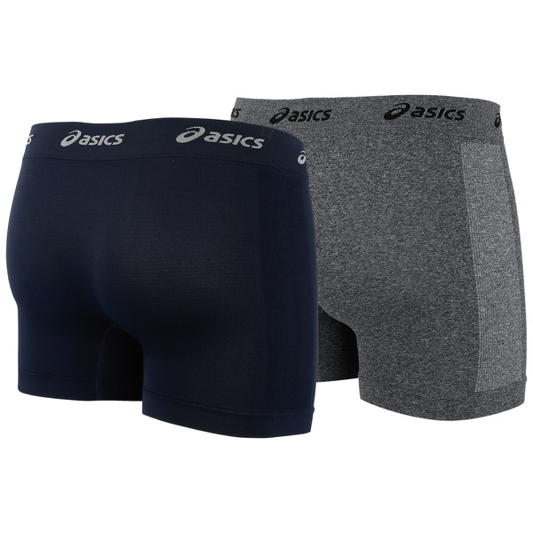 Vista 3 Kit de 2 Cuecas ASICS Boxer Sem Costura Adulto AZUL ESC/CINZA ASICS AZUL ESC/CINZA