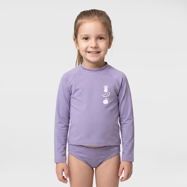 Conjunto Infantil Oxer Camiseta Manga Longa + Sunga com Proteção UV Menina