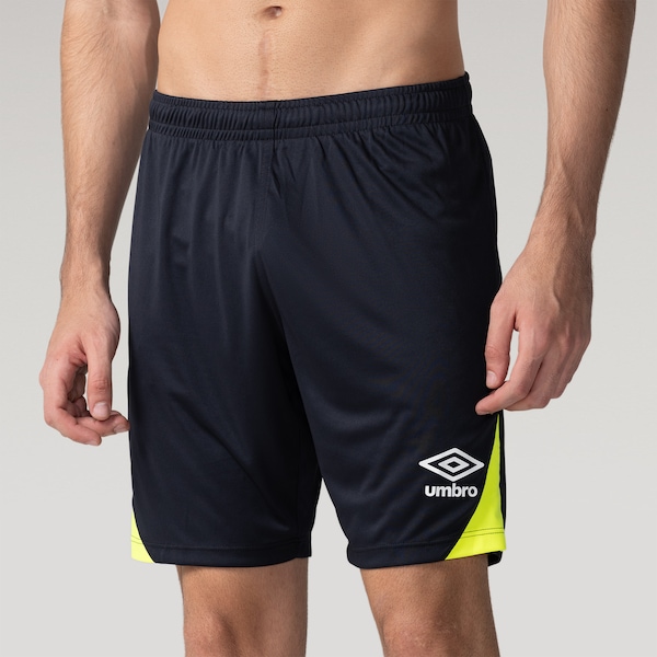 Calção Adulto Umbro Adamant | Cor: PRETO/AMARELO | Tamanho: M