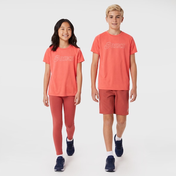 Camiseta ASICS Performance Juvenil | Cor: CORAL | Tamanho: 8