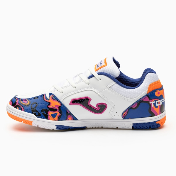 Vista 3 Chuteira Futsal Júnior Joma Top Flex BRANCO/LARANJA ESC Joma BRANCO/LARANJA ESC