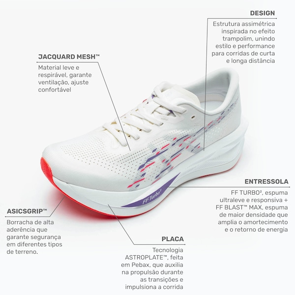 Vista 3 Tênis Masculino ASICS Sonicblast BEGE/BRANCO ASICS BEGE/BRANCO