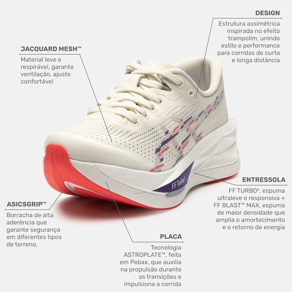 Vista 3 Tênis Feminino ASICS Sonicblast BEGE ASICS BEGE