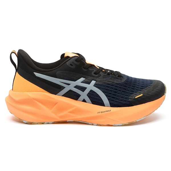 Vista 2 Tênis Masculino ASICS Novablast 5 Lite-Show PRATA/LARANJA ASICS PRATA/LARANJA