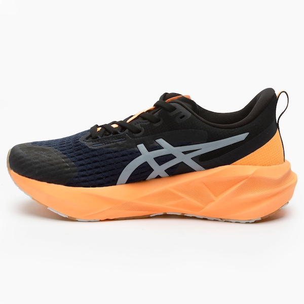Vista 3 Tênis Masculino ASICS Novablast 5 Lite-Show PRATA/LARANJA ASICS PRATA/LARANJA