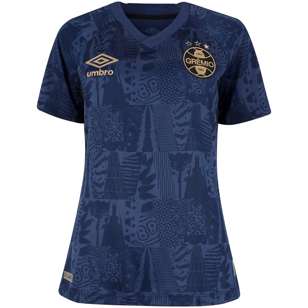 Camisa do Grêmio III 25/26 Torcedor Umbro Feminina | Cor: AZUL/PRETO | Tamanho: G