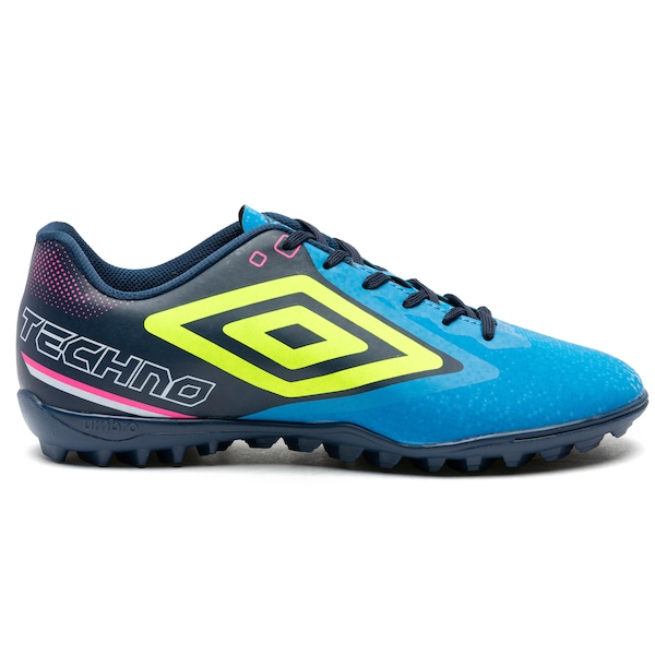 Vista 2 Chuteira Society Adulto Umbro Techno II AZUL ESC/VERDE Umbro AZUL ESC/VERDE