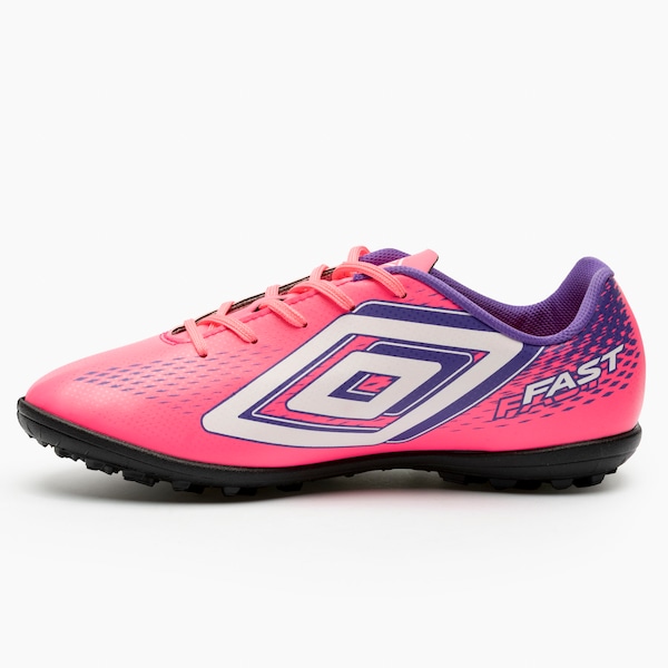 Vista 3 Chuteira Society Adulto Umbro Fast II ROSA/ROXO CLA Umbro ROSA/ROXO CLA