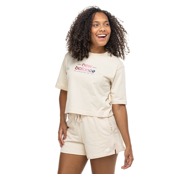 Camiseta New Balance Cropped Reimagined Feminina