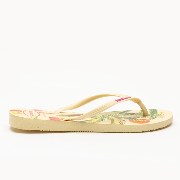 Vista 3 Chinelo Havaianas Adulto Slim Summer Bliss BEGE Havaianas BEGE