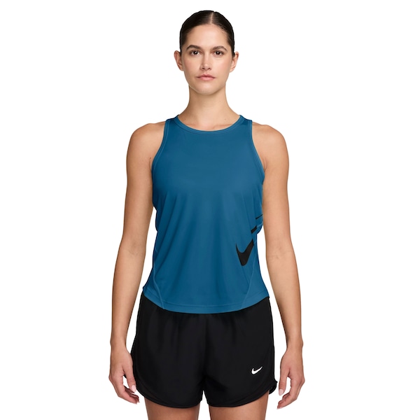 Camiseta Regata Nike Tempo Swoosh Hybrid Tank Feminina | Cor: AZUL ESCURO | Tamanho: M