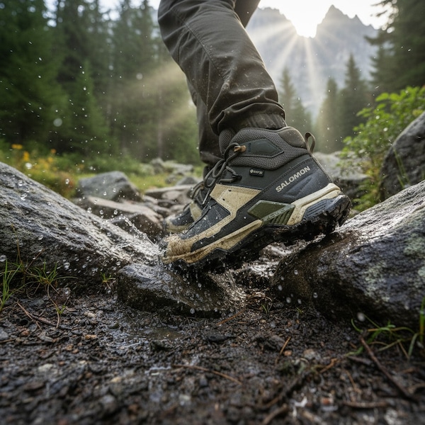 Vista 3 Bota Masculina Salomon X Ultra 5 Mid GTX CINZA/VERDE Salomon CINZA/VERDE