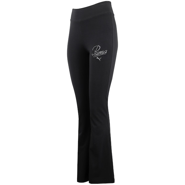 Vista 2 Calça Legging Puma Essentials Script High-Waist Flared Feminina PRETO Puma PRETO