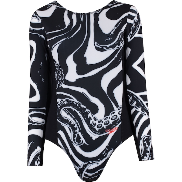 Vista 2 Maiô Speedo Classic Octopus Manga Longa Adulto PRETO Speedo PRETO