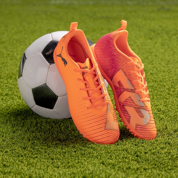 Vista 3 Chuteira Society Júnior Puma Future 8 Play LARANJA Puma LARANJA