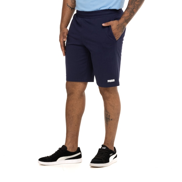 Bermuda Essentials Jersey Masculina | Cor: AZUL | Tamanho: P