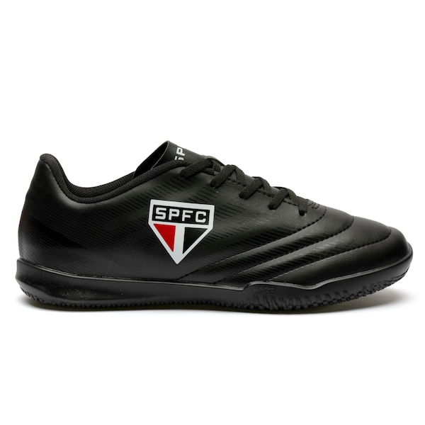 Vista 2 Chuteira Futsal Júnior OXN Speed 4 São Paulo PRETO/BRANCO OXN PRETO/BRANCO