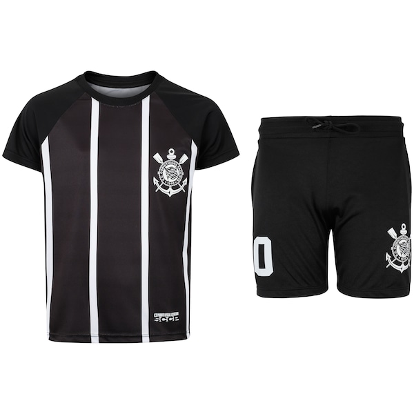 Kit de Uniforme do Corinthians Infantil Coimbra Camiseta + Calção