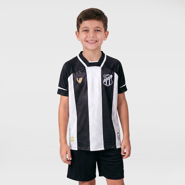 Camisa do Ceará I Vozão Torcedor Infantil | Cor: PRETO/BRANCO | Tamanho: 14