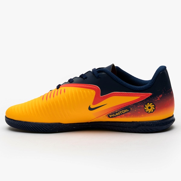 Vista 3 Chuteira Futsal Júnior Nike Phantom 6 Low Club LARANJA/AZUL ESC Nike LARANJA/AZUL ESC