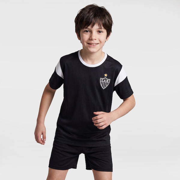 Camiseta Atlético Mineiro Estremecer Infantil | Cor: PRETO | Tamanho: 14