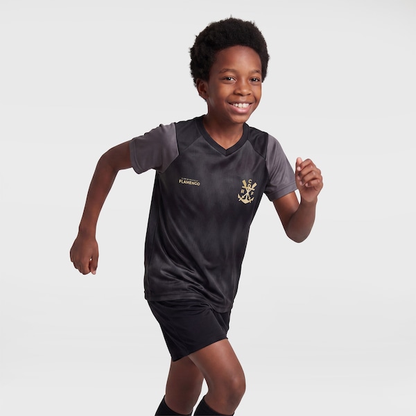 Camiseta do Flamengo Energia Braziline Infantil | Cor: PRETO/CINZA | Tamanho: 8