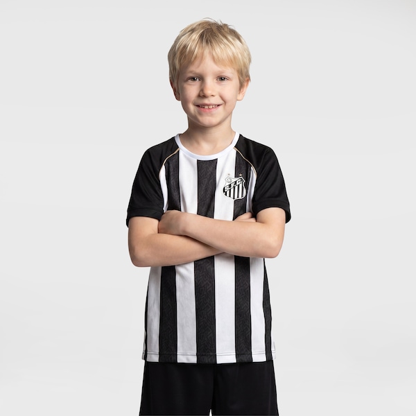 Camiseta do Santos Mosaico Braziline Infantil