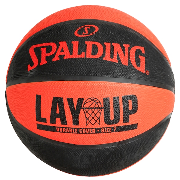 Bola de Basquete Spalding Lay-Up | Cor: PRETO/LARANJA CLA | Tamanho: 7
