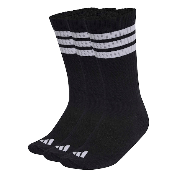Kit Meias adidas Sportswear Três Listras Essentials Crew com 3 Pares