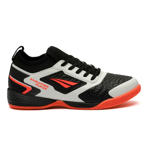 Vista 2 Chuteira Futsal Júnior Penalty Evolution Player Y-1 PRETO/AMARELO Penalty PRETO/AMARELO