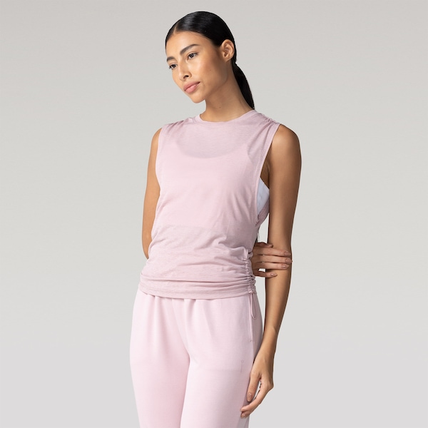 Camiseta Regata Oxer Detalhe Franzido Feminino | Cor: ROSE | Tamanho: G