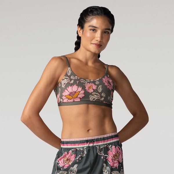 Top Farm Lic Aurora Floral Feminino | Cor: VERDE/ROSA | Tamanho: M