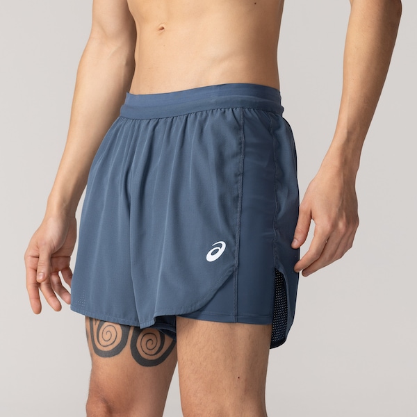 Bermuda Asics Katagami 7 2 em 1 - Masculina | Cor: AZUL | Tamanho: GG